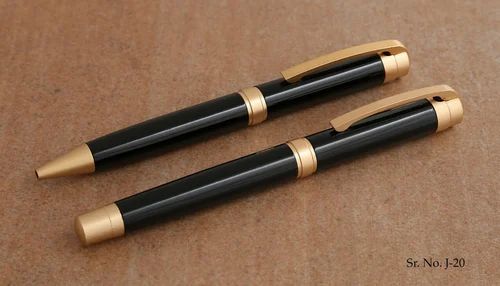 Gold Satin Roller Ball Pen Set   Premium Range Pen