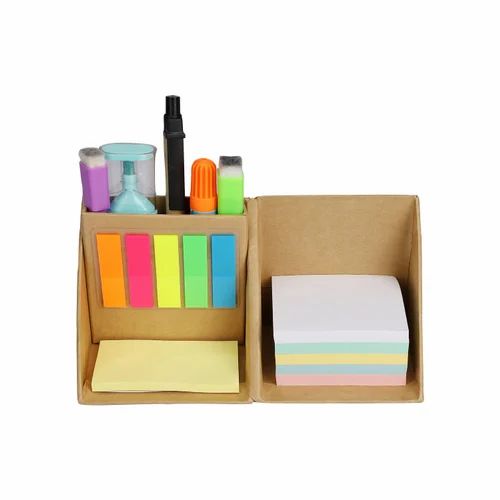 M 13 Eco Friendly Tabletop Gift Item Pen Stand with Sticky Notes