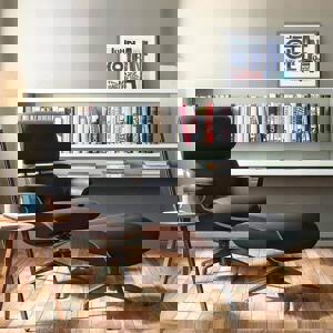 1956 Lounge Chair in Leatherette Black Colour FNSTCH51BK10027