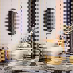 Mia 3 Seater Fabric Sofa In Angora White FNSF51MIAWA138830003