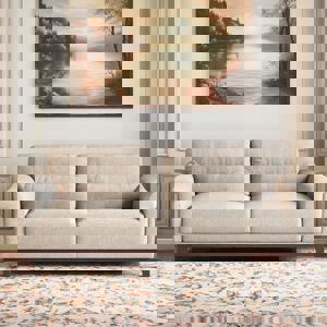 Colby 3 Seater Fabric Sofa in Beige