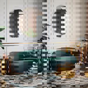 Mia 3 Seater Fabric Sofa In Deep Forest Green