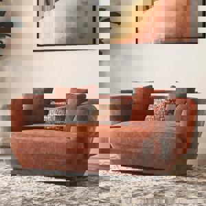 Brie 2 Seater Fabric Sofa In Terracotta Colour