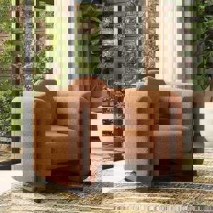 Reno Lounge Chair in Rust Himalaya Boucle Colour