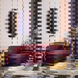 Mia Fabric Sofa Mulberry Red - 3 Seater