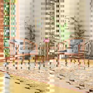 Bella Lounge Chair Finish Teak Grey Floral Azco Colour