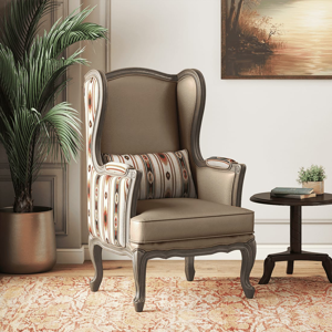 Serai Lounge Chair in Sunset Ikat Stripes Colour