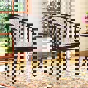 Bella Lounge Chair Finish Mahogany Grey Floral Azco Colour