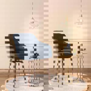 Rochelle Lounge Chair in Marengo Grey Velvet Colour