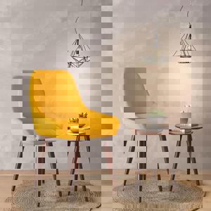 Rickman Fabric Accent Chair in Matty Yellow Colour