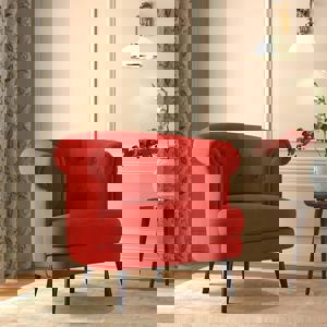 Bardot Lounge Chair in Tuscan Red Velvet Colour