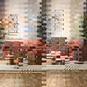 Gretta 1 Seater Fabric Sofa With Adjustable Headrestin Deep Russet Fabric FNSF51LLSM30002