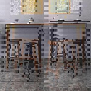 Tillman Solid Wood Bar Stool in Mango Walnut Finish