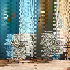 Amara 1 Seater Sofa In Blue Floral Damask Print