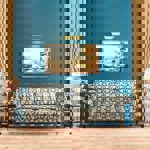 Amara 3 Seater Sofa In Blue Floral Damask Print