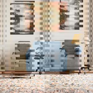 Colby 1 Seater Fabric Sofa in Ocean Weave