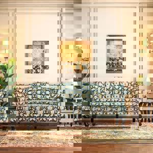 Darya 3 Seater Sofa In Blue Floral Damask Print