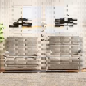 Emila 3 Seater Fabric Sofa In Fossil Weave Colour