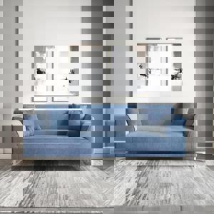 Wynn 3 Seater Fabric Sofa in Baltic Blue Colour