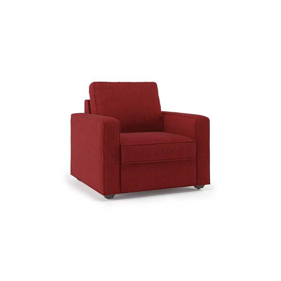 Apollo 1 Seater Fabric Sofa in Salsa Red Colour