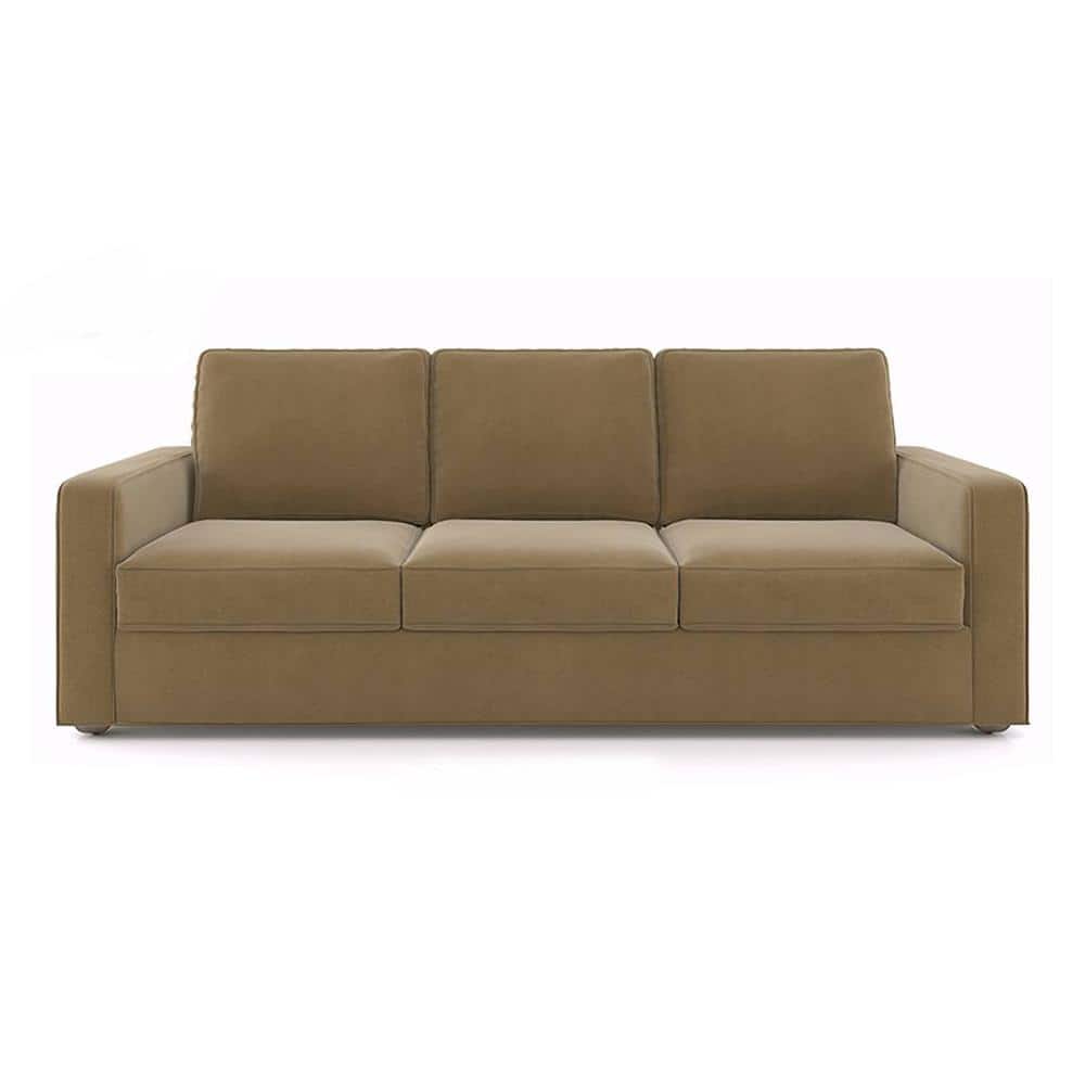 Apollo 3 Seater Fabric Sofa in Fawn Velvet Colour