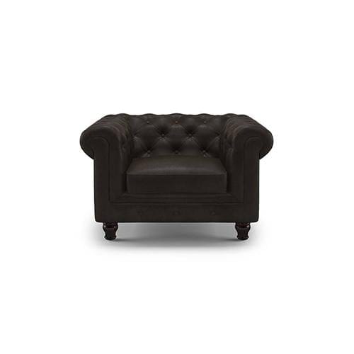 Winchester 1 Seater Leatherette Sofa in Chocolate Colour