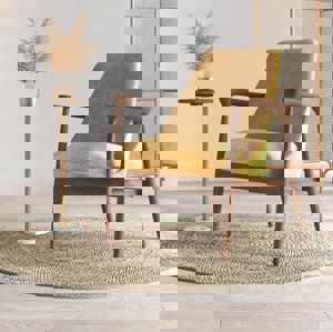 Dakota Lounge Chair In Stria Mustard FNCHLC62SM36643