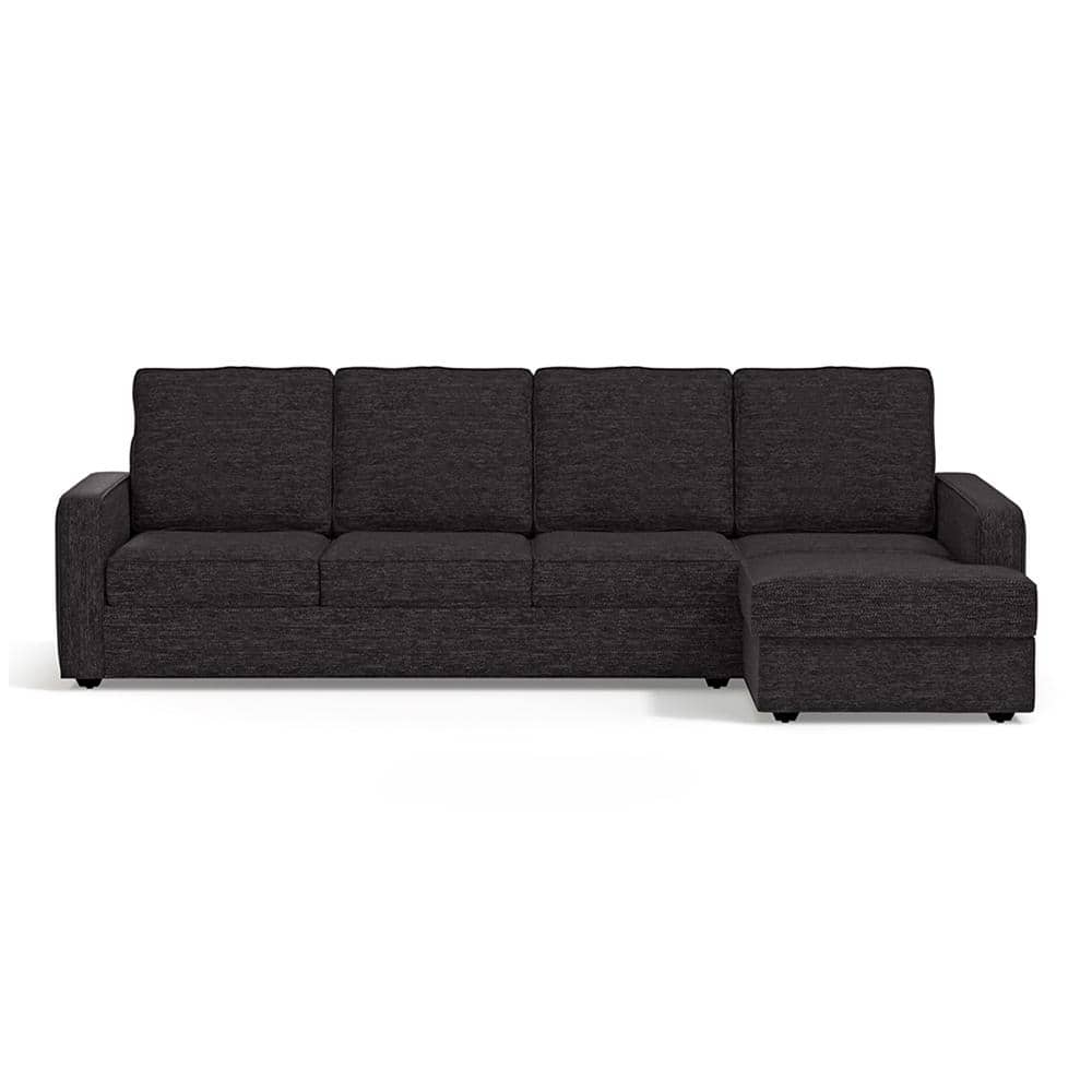 Apollo Sofa (Colour : Graphite Grey, Cushion : Soft, Back Type : High Back, Seating Capacity : Right Aligned 3 Seater + Right Aligned Chaise + Ottoman) FNSF51APGG30TR3RCHSH