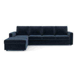 Apollo Compact Fabric Sectional Compact Sofa (Colour : Cobalt, Cushion : Hard, Back Type : Regular, Seating Capacity : Left Aligned 3 Seater + Left Aligned Chaise) FNSF51ACCO300L3LCHHR