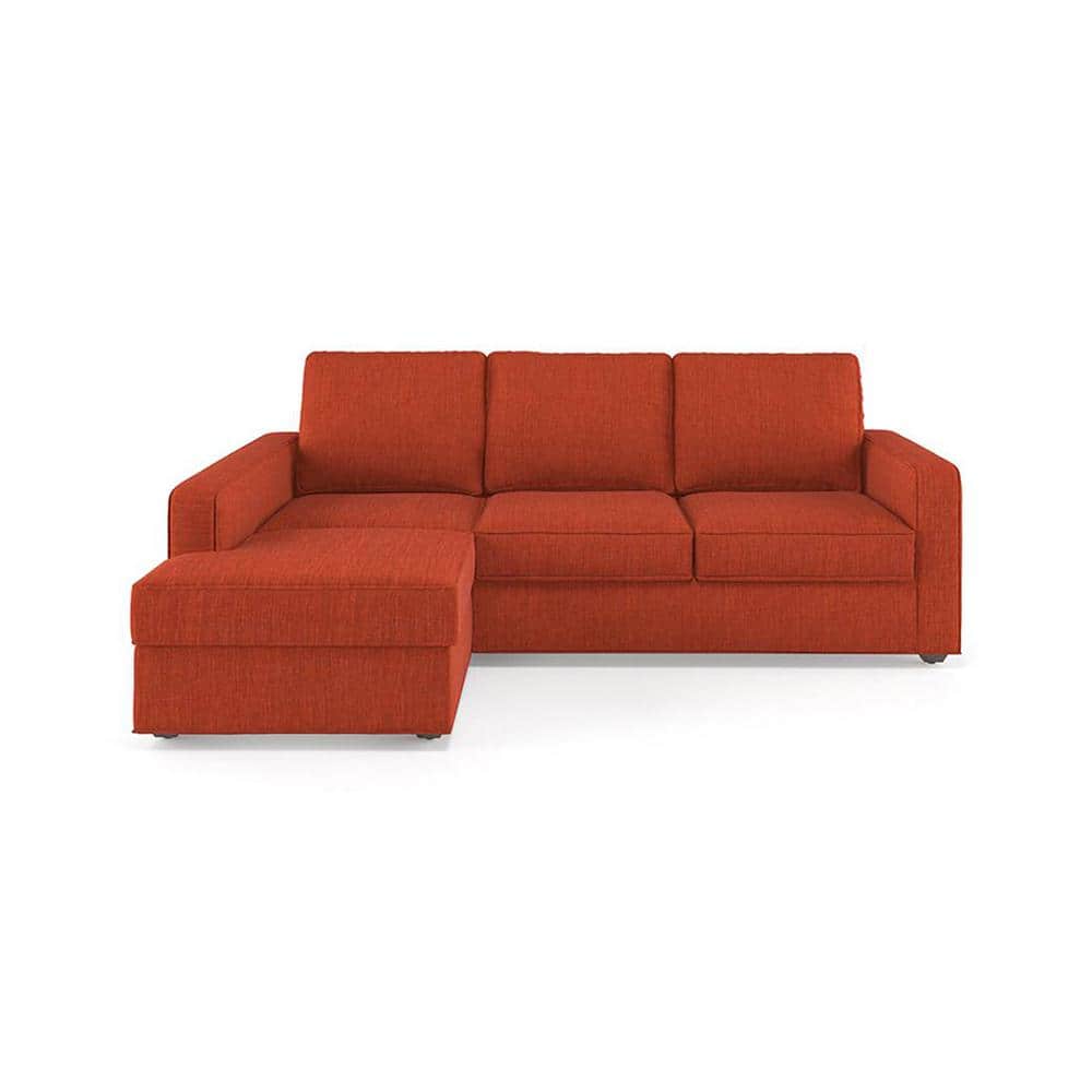 Apollo Compact Sofa (Colour : Lava, Cushion : Hard, Back Type : Regular, Seating Capacity : Left Aligned 2 Seater + Left Aligned Chaise + Ottoman) FNSF51ACLA30TL2LCHHR