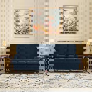 Ophelia 3 Seater Fabric Sofa (Sea Port Blue Velvet) FNSF51OPSVA128830003