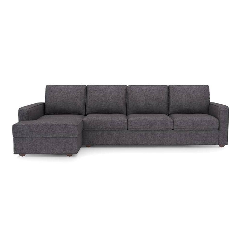 Apollo Compact Fabric Sectional Compact Sofa (Colour : Steel, Cushion : Hard, Back Type : Regular, Seating Capacity : Left Aligned 3 Seater + Left Aligned Chaise) FNSF51ACSL300L3LCHHR