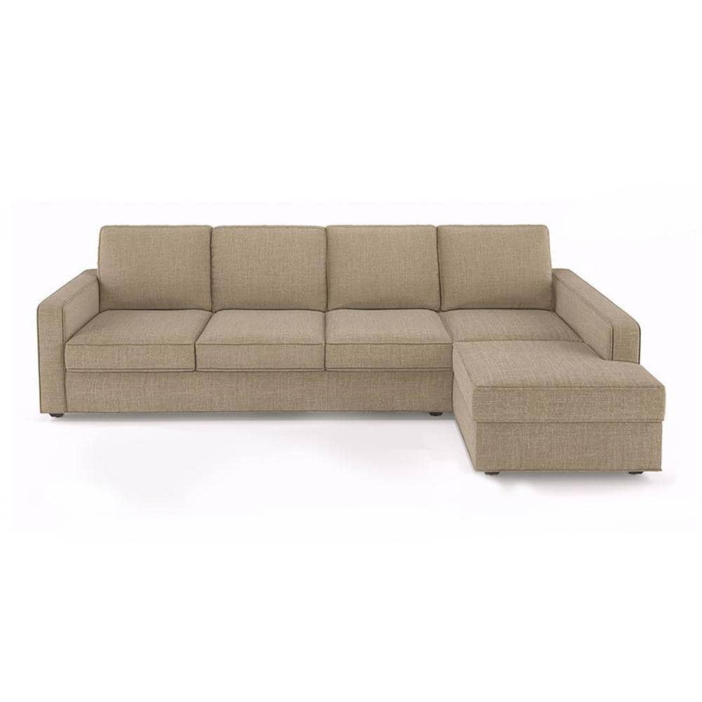 Apollo Compact Sofa (Colour : Sandshell Beige, Cushion : Soft, Back Type : Regular, Seating Capacity : Right Aligned 3 Seater + Right Aligned Chaise) FNSF51ACSN300R3RCHSR