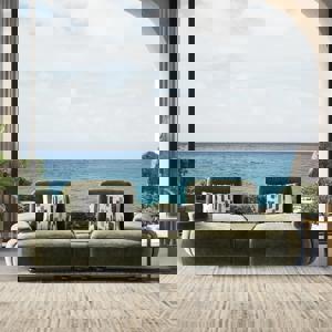 Soho Fabric Sofa With Modular Wood Top Table In Fern Fabric FNCOMB51FR33626