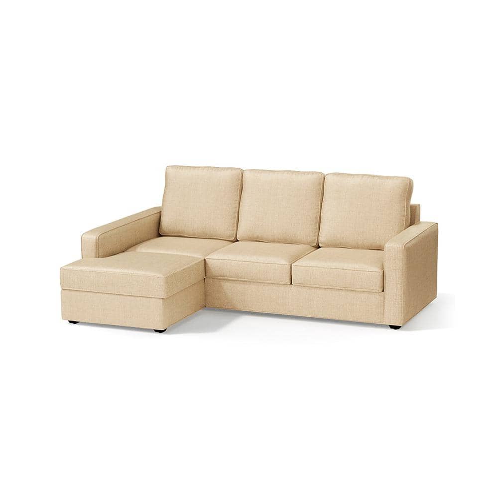 Apollo Sofa (Colour : Pearl, Cushion : Soft, Back Type : High Back, Seating Capacity : Left Aligned 2 Seater + Left Aligned Chaise) FNSF51APPL300L2LCHSH
