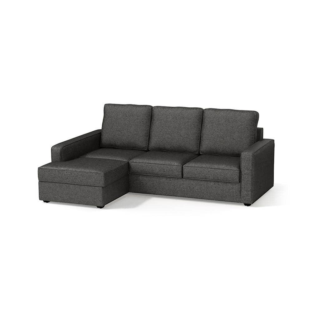 Apollo Compact Sofa (Colour : Steel, Cushion : Hard, Back Type : High Back, Seating Capacity : Left Aligned 3 Seater + Left Aligned Chaise) FNSF51ACSL300L3LCHHH