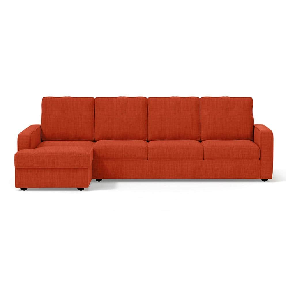 Apollo Compact Sofa (Colour : Lava, Cushion : Soft, Back Type : High Back, Seating Capacity : Left Aligned 3 Seater + Left Aligned Chaise) FNSF51ACLA300L3LCHSH