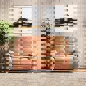 Emila 2 Seater Fabric Sofa In Amber Weave Colour FNSF51ELAW130002