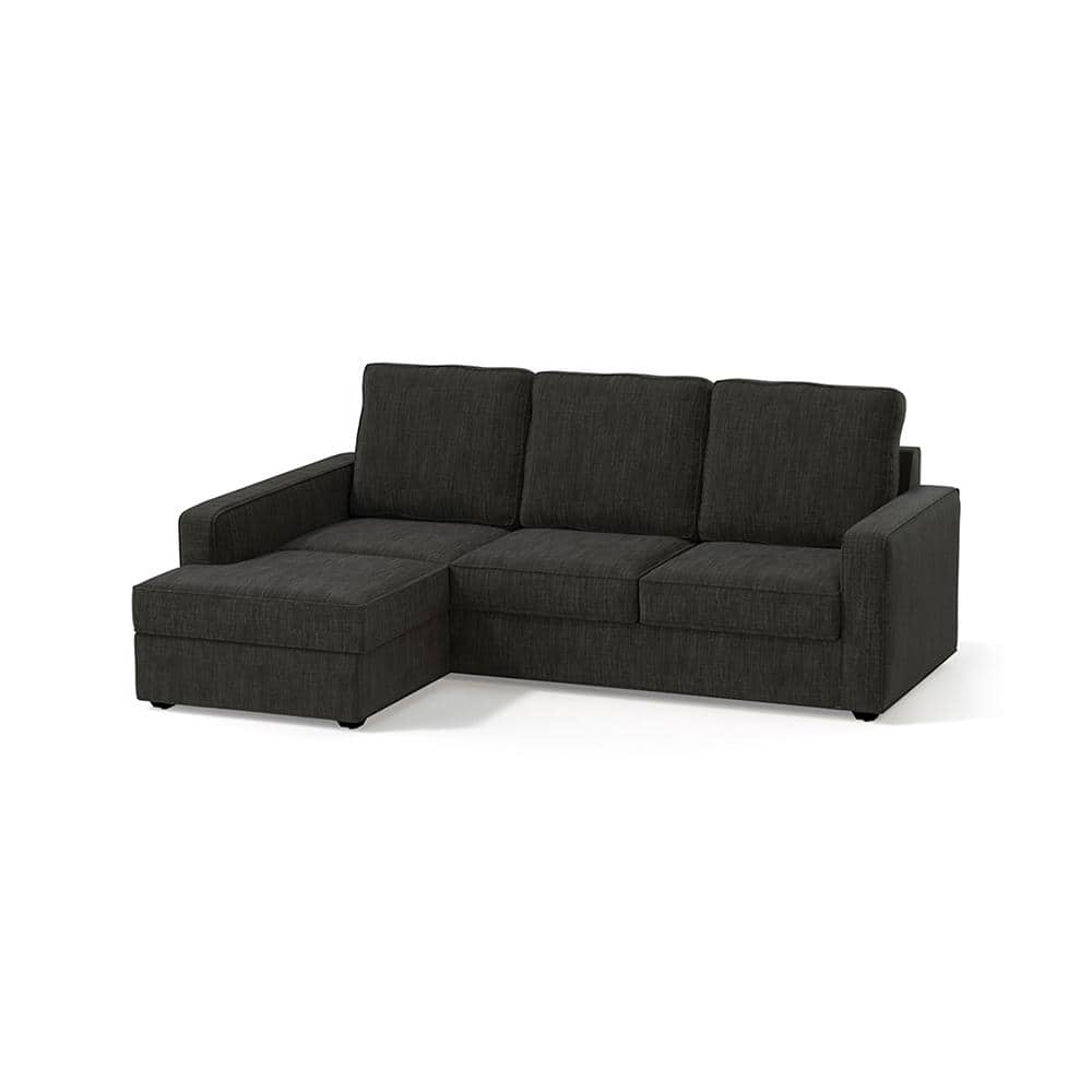 Apollo Compact Sofa (Colour : Graphite Grey, Cushion : Hard, Back Type : High Back, Seating Capacity : Left Aligned 3 Seater + Left Aligned Chaise) FNSF51ACGG300L3LCHHH
