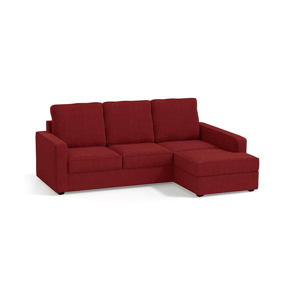 Apollo Compact Sofa (Colour : Salsa Red, Cushion : Hard, Back Type : High Back, Seating Capacity : Right Aligned 2 Seater + Right Aligned Chaise + Ottoman) FNSF51ACSA30TR2RCHHH