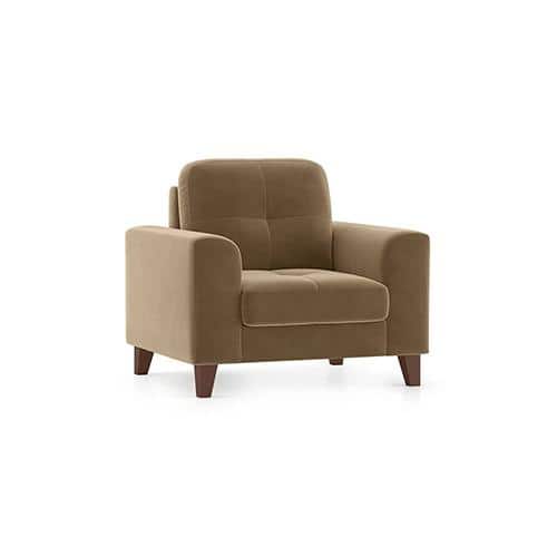 Verona Luxe 1 Seater Fabric Sofa in Fawn Velvet Colour FNSF51VRTT30001