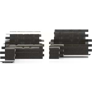 Apollo Sofa (Colour : Smoke, Cushion : Soft, Back Type : High Back, Seating Capacity : Left Aligned 3 Seater + Left Aligned Chaise + Ottoman) FNSF51APSM30TL3LCHSH