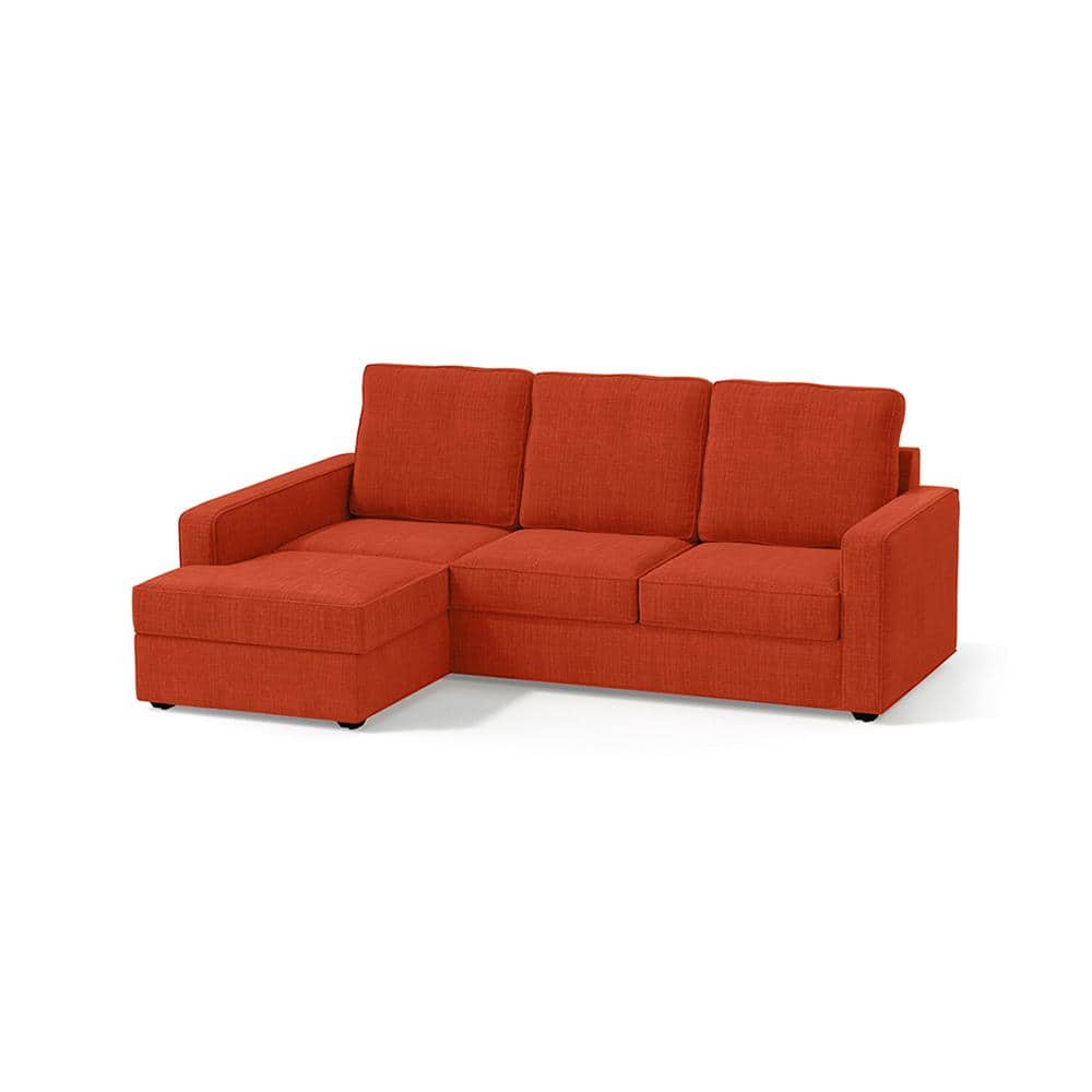 Apollo Compact Sofa (Colour : Lava, Cushion : Soft, Back Type : High Back, Seating Capacity : Left Aligned 2 Seater + Left Aligned Chaise) FNSF51ACLA300L2LCHSH