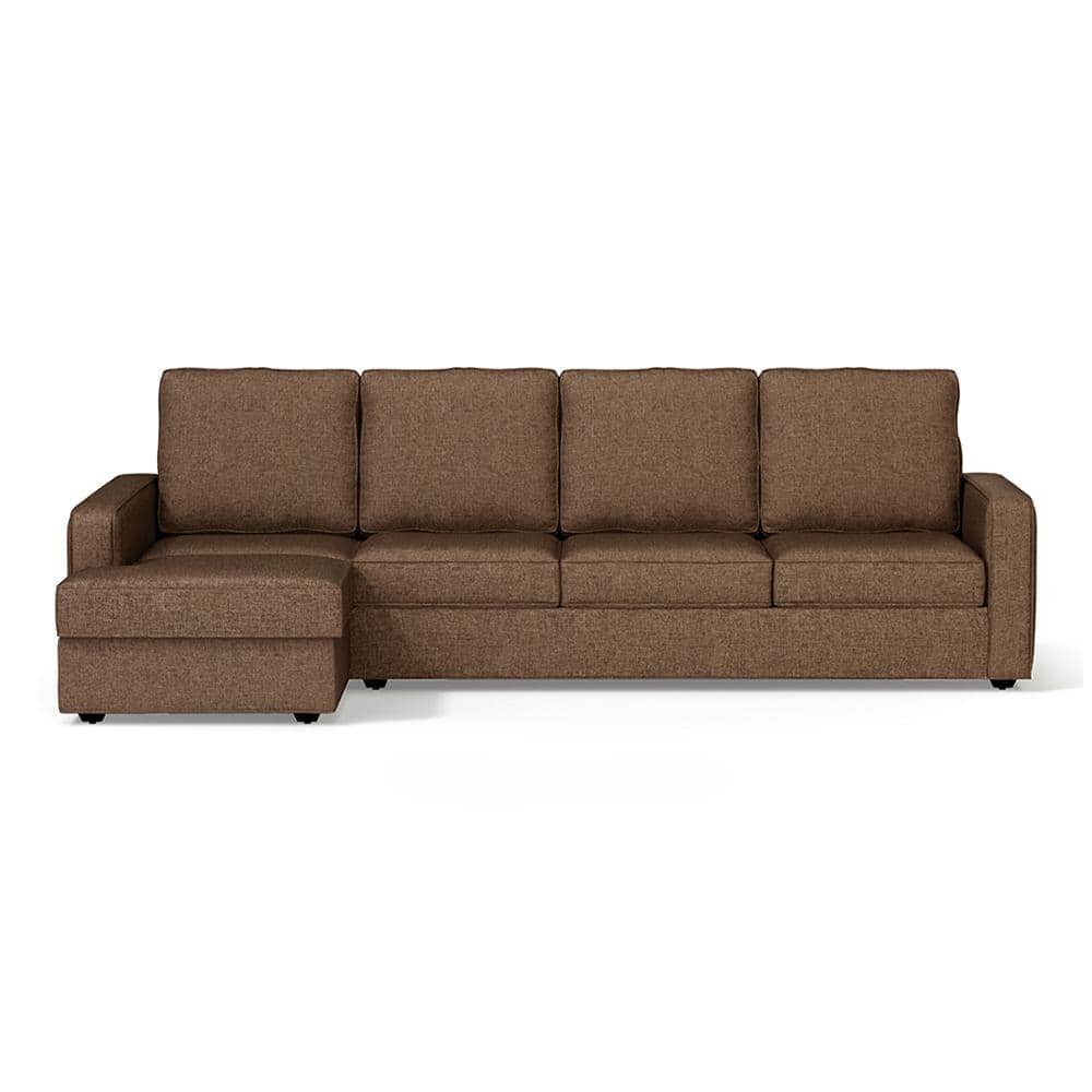 Apollo Sofa (Colour : Mocha, Cushion : Soft, Back Type : High Back, Seating Capacity : Left Aligned 3 Seater + Left Aligned Chaise + Ottoman) FNSF51APMC30TL3LCHSH