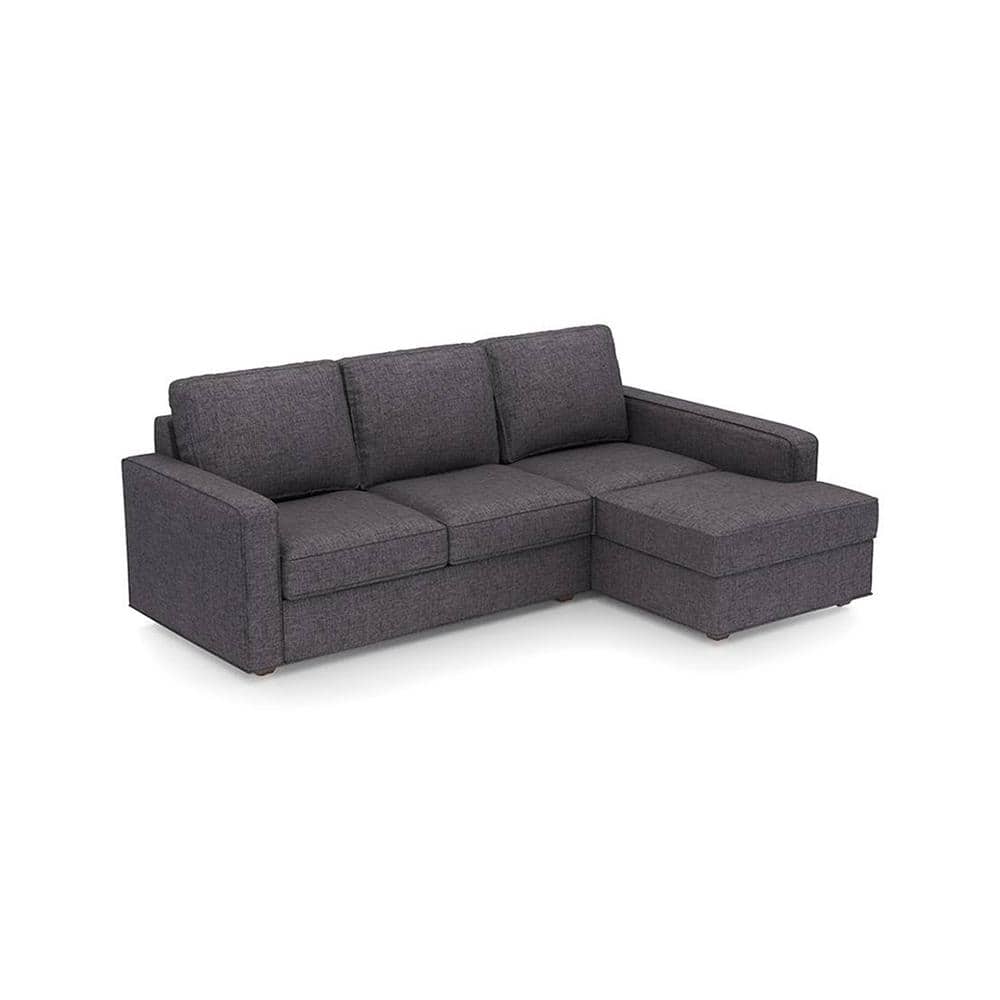 Apollo Compact Sofa (Colour : Steel, Cushion : Soft, Back Type : Regular, Seating Capacity : Right Aligned 2 Seater + Right Aligned Chaise + Ottoman) FNSF51ACSL30TR2RCHSR